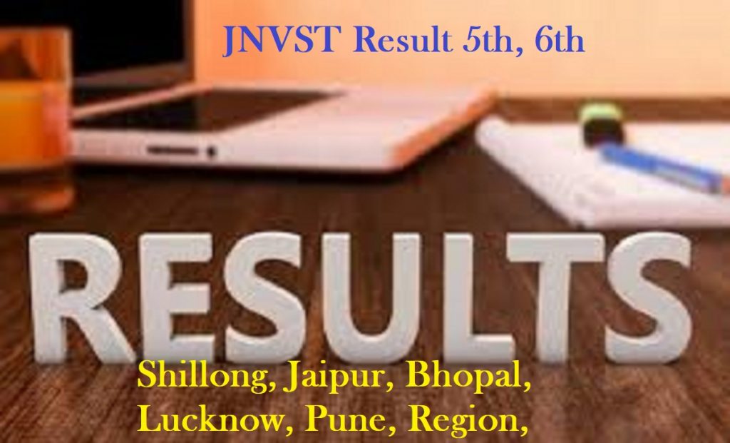 JNVST Result 2020 5th, 6th Shillong, Jaipur, Bhopal, Lucknow, Pune, Region,